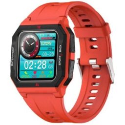 Montre Connectée Ip68 Suivi Santé Et Sport Multifonction Écran Tactile Rouge Yonis