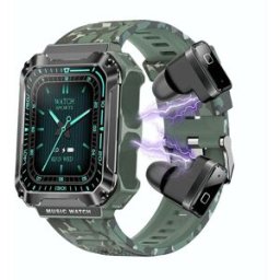 Montre Connectée 2-en-1 Avec Écouteurs Bluetooth Et Suivi Santé Vert Yonis