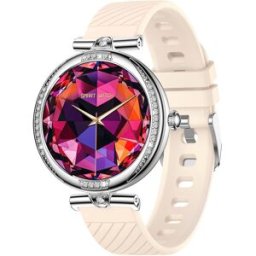 Montre Connectée Or Écran Amoled 1.19' Santé Bluetooth Appels Notifications Argent Yonis