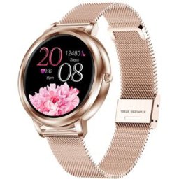 YONIS Montre Connectée Femme Ip67 Étanche Avec Écran Ips 1.09 Pouces Bracelet Acier Moniteu