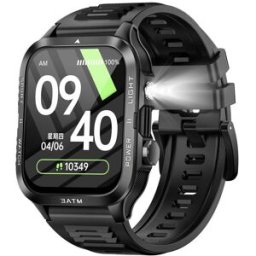 Montre Connectée Sport Bluetooth Écran Carré 100+ Modes Ipx8-3atm Noir Yonis