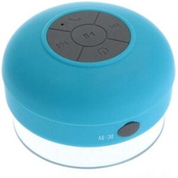 Enceinte Portable Bluetooth Ronde Kit Main Libre Ventouse Waterproof Douche Bleu Yonis