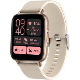 Montre Connectée Santé Ecran Carré 1.7' Surveillance Cardiaque Et Oxygène Ip67 Or Yonis