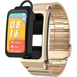 Montre Connectée Or 2 En 1 Écouteurs Bluetooth Écran 1.98 Pouces Ecg Nfc Or Yonis