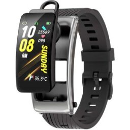 Montre Connectée Avec Écouteur Détachable Appels Bluetooth Résistante À L'eau Noir + Argent Yonis