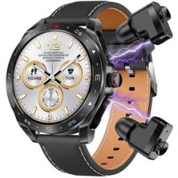 Montre Connectée Écouteurs Bluetooth Écran Ips 1.52 Pouces Surveillance Santé Noir Yonis
