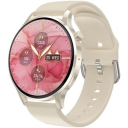 Montre Connectée Écran 360 X 360 Appels Bluetooth Nfc Charge Sans Fil Ip67 Argent Yonis