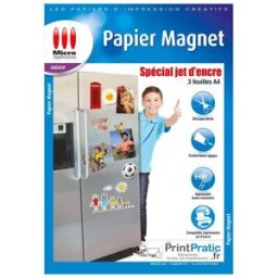 Micro Application Papier Magnétique A4 210x297mm Blanc Mat Pack 3
