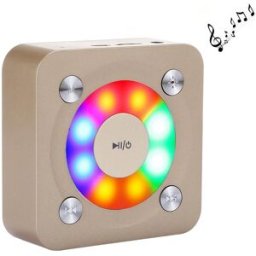Enceinte Bluetooth Portableavec Micro Intégré Lumière Et Carte Tf 10m Or Yonis