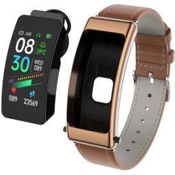 Montre Connectée Avec Écouteurs Amovibles Appels Bluetooth Étanche Ip67 Marron Yonis