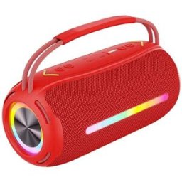 Enceinte Bluetooth Portable 20w Son Stéréo 3d Extérieur Lumineuse Led Rgb Fonction Tws Rouge Yonis