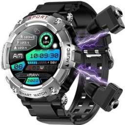 Montre Connectée Écouteurs Bluetooth Écran Amoled 1.52 Pouces Sport Et Santé Argent Yonis