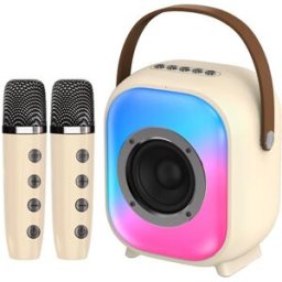 Enceinte Bluetooth Portable Blanche Avec Effets Lumineux Pour Karaoké Blanc Yonis