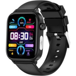 Montre Connectée Écran Couleur Avec Ecg Appels Bluetooth Autonomie 3 À 5 Jours Noir Yonis