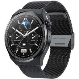 Montre Connectée Étanche Ip68 Bluetooth Écran 1.36' Acier Autonomie 30 Jours Noir Yonis