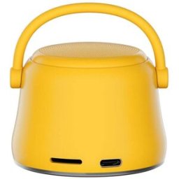Enceinte Bluetooth Mini Bass Puissante Autonomie 4h Métal Jaune Yonis