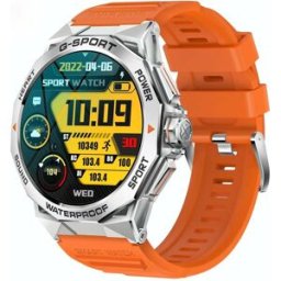 Montre Connectée Écran Amoled 1.43 Pouces Appels Bluetooth Surveillance Santé Orange Yonis
