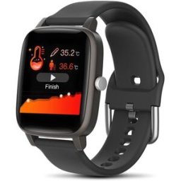 Montre Connectée Écran Couleur 1.4 Pouces Étanche Ip67 Mesure Température Et Fréquence Cardiaque Noir Yonis
