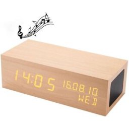 Réveil Haut-parleur Bluetooth Bois Led Usb Alarme Économie Énergie Bluetooth Audio Quality Yonis