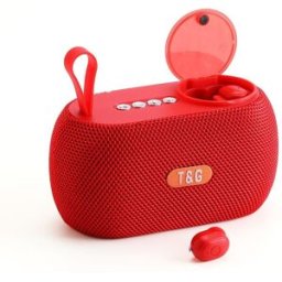 Enceinte Bluetooth 2 En 1 + Écouteur Sans Fil Immersion Sonore Tws Fm Rouge Yonis