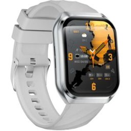 Montre Connectée Écran Ips Incurvé 1,83 Pouce Batterie 1000 Mah Ip68 Boîtier Argent + Bracelet Silicone Yonis