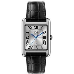 Montre Connectée Ice Smart Tk 2.0 Rectangulaire Boîtier Métal Cuir Croco Noir 1.41" Ice-watch