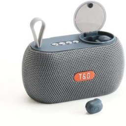 Enceinte Bluetooth 2 En 1 + Écouteur Sans Fil Immersion Sonore Tws Fm Gris Yonis