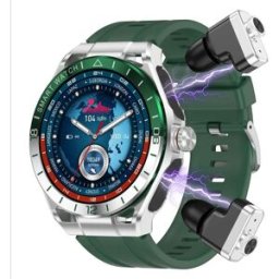 Montre Connectée Sport 2 En 1 Avec Écran De 1.52 Pouce Et Écouteurs Tws Bluetooth Vert Yonis