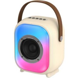 Enceinte Bluetooth Portable Puissante Avec Éclairage Rgb Et Batterie Longue Durée Blanc Yonis