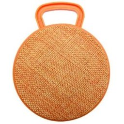 Mini Enceinte Bluetooth Portable Rond Texturé Tissu Avec Support Appel Mains-libres Et Carte Tf Orange Yonis