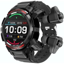 Montre Connectée 2-en-1 Avec Écouteurs Bluetooth 5.2 Écran Tft Suivi Santé Noir Yonis