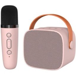 Enceinte Karaoké Bluetooth Portable Rose Avec Microphone Amovible 6 W Yonis
