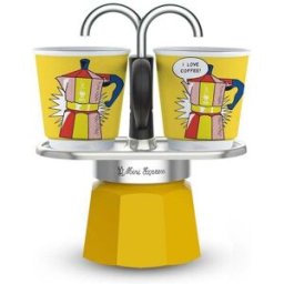 Moka Mini-express Lichtenstein Aluminium Jaune 100 Ml Bialetti