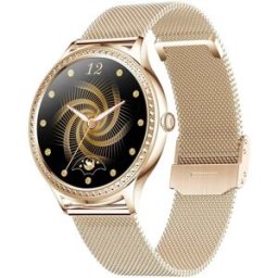 Montre Connectée Or Violet Ip68 Écran Ips 1.32' Suivi Sommeil Oxygène Bracelet Montre Acier Or Yonis