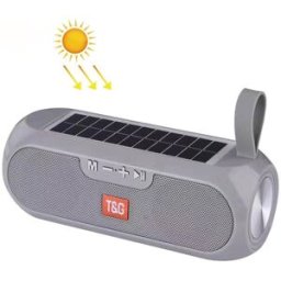 Enceinte Bluetooth Solaire Étanche Super Bass Avec Fm Usb Aux Gris Yonis