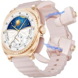 Montre Connectée De Sport 2 En 1 Avec Écran 1.53 Pouce Et Écouteurs Bluetooth Rose Yonis