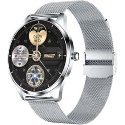 Montre Connectée Étanche Avec Écran Amoled Et Appels Bluetooth Argent Yonis