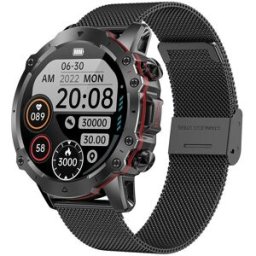 Montre Connectée Ip67 Bluetooth 5.1 Écran 1.43' Appels Voix Surveillance Santé Noir Yonis