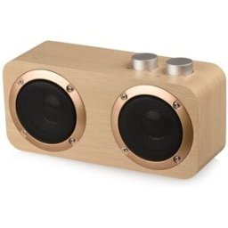 Enceinte Bluetooth Bois Qualité Supérieure Basses Puissantes Autonomie Longue Durée Aux Tf Usb Jaune Yonis
