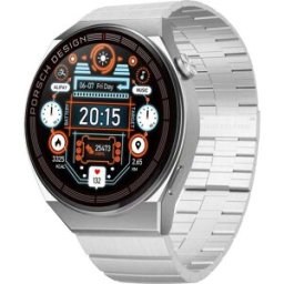 Montre Connectée 1.39' Écran Rond Suivi Cardiaque Et Oxygène Ip68 Argent Yonis