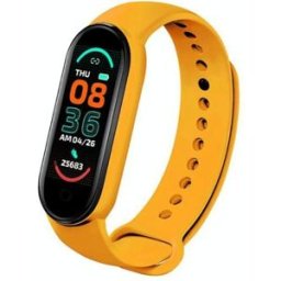 Bracelet Connecté Suivi Santé Ecran 0.96' Sommeil Sport Bluetooth Jaune Yonis