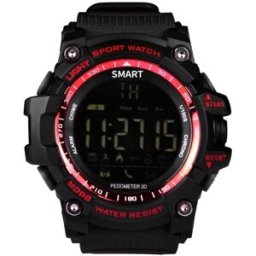 Montre Connectée Bluetooth Bracelet Sport Cadran Écran Lcd Ip67 50 M Rouge Yonis