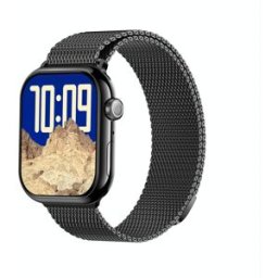 Montre Connectée Écran Couleur 2.04 Pouces Bluetooth Appels Acier Argenté Noir Yonis