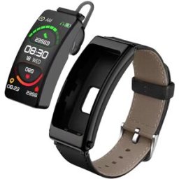Montre Connectée Bluetooth Appels Musique Santé Écran Couleur 1.14' Autonomie 60h Noir Yonis