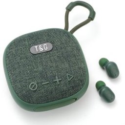 Mini Enceinte Bluetooth 2 En 1 Avec Écouteurs Tws Autonomie Longue Portée 10m Vert Yonis