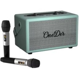 Enceinte Bluetooth Extérieure Sans Fil Avec Karaoké Et Deux Micros Bleu Yonis