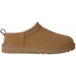 Ugg - Chaussons d'extérieur rembourrés - W Classic Micro Chestnut pour Femme en Cuir - Taille 39 - Beige