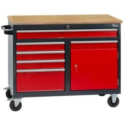 Dema Établi mobile Servante 5 tiroirs / 1 porte - 126 x 61 x 93 cm