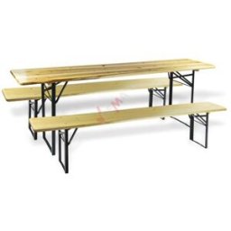 Dema Table et bancs de brasserie - Ensemble de jardin 3 pièces 220 x 50 cm
