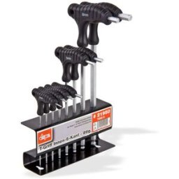 Dema Clés 6 pans mâles poignées en T support métal outillage - 8 pièces